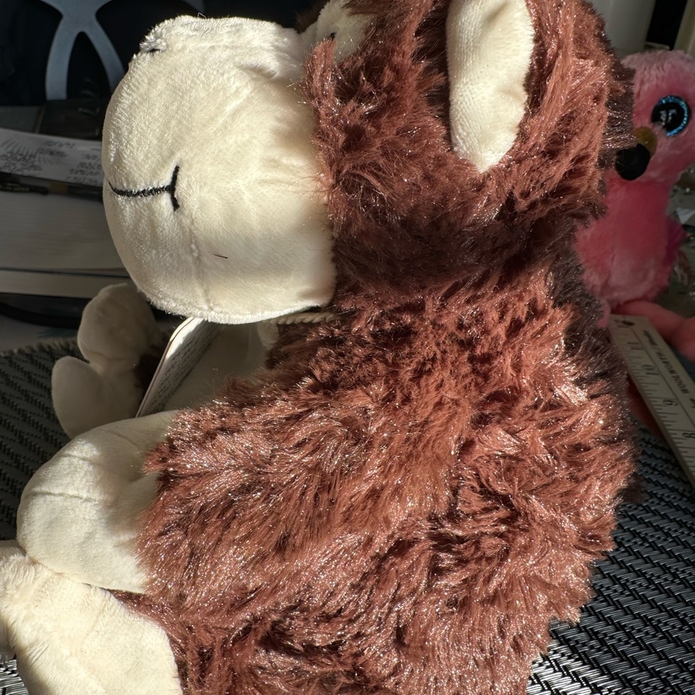 Warmies Brown and Cream Plush Monkey - Picture 3 of 6
